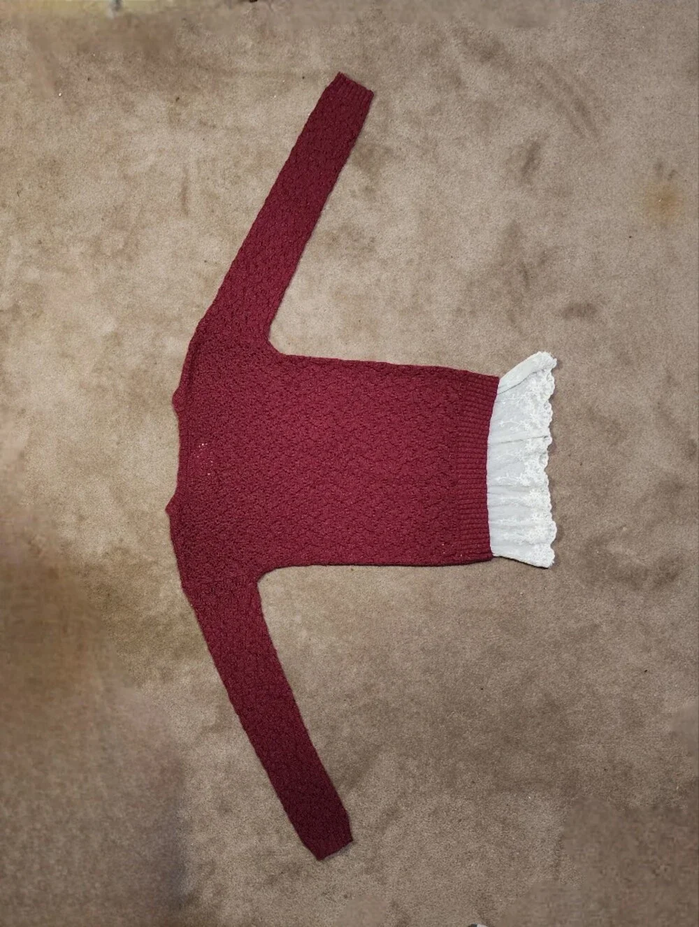 Justice Kids Marron Knitted Long Sleeve Shirt Sz 7/12